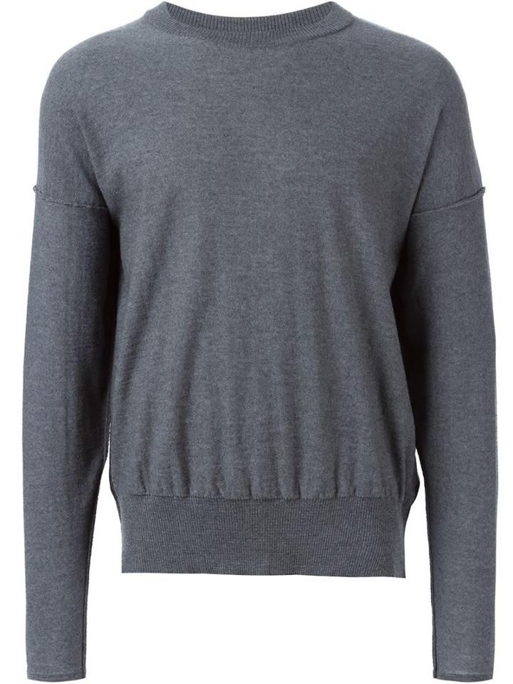 Ami Alexandre Mattiussi Crew Neck Jumper, Men's, Size: Medium, Grey, Wool