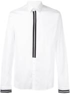 Les Hommes Stripe Trim Shirt, Men's, Size: 54, White, Cotton/spandex/elastane