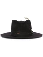 Nick Fouquet Feather Detail Hat, Men's, Black, Wool Felt