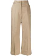 Mm6 Maison Margiela Cropped Side Stripe Trousers - Neutrals