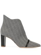 Malone Souliers Clara 70 Herringbone Ankle Boots - Black