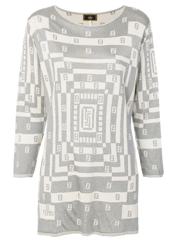 Fendi Vintage Monogram Blouse - Grey