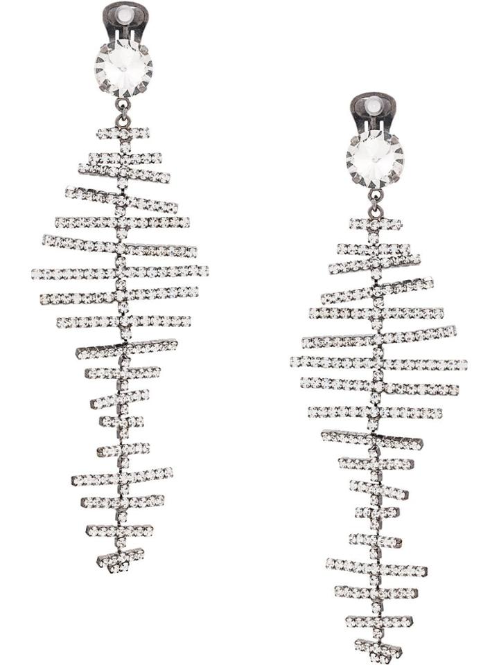 Silvia Gnecchi Embellished Ladder Earrings - Silver