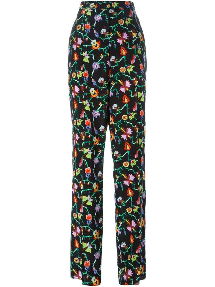 Emilio Pucci Wide Leg Trousers, Women's, Size: 44, Black, Silk/cotton