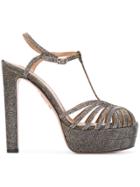 Aquazzura Strappy Platform Sandals - Metallic