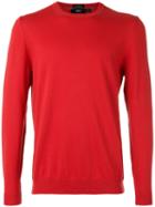 Boss Hugo Boss - Crew Neck Jumper - Men - Cotton - L, Red, Cotton