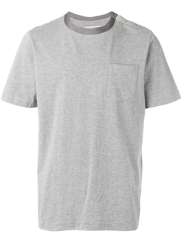 Sacai Silky Crew Neck T-shirt, Men's, Size: 4, Grey, Cotton/cupro