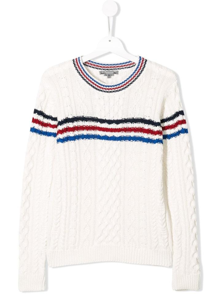 Bonpoint Teen Stripe Detail Sweater - White