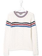 Bonpoint Teen Stripe Detail Sweater - White