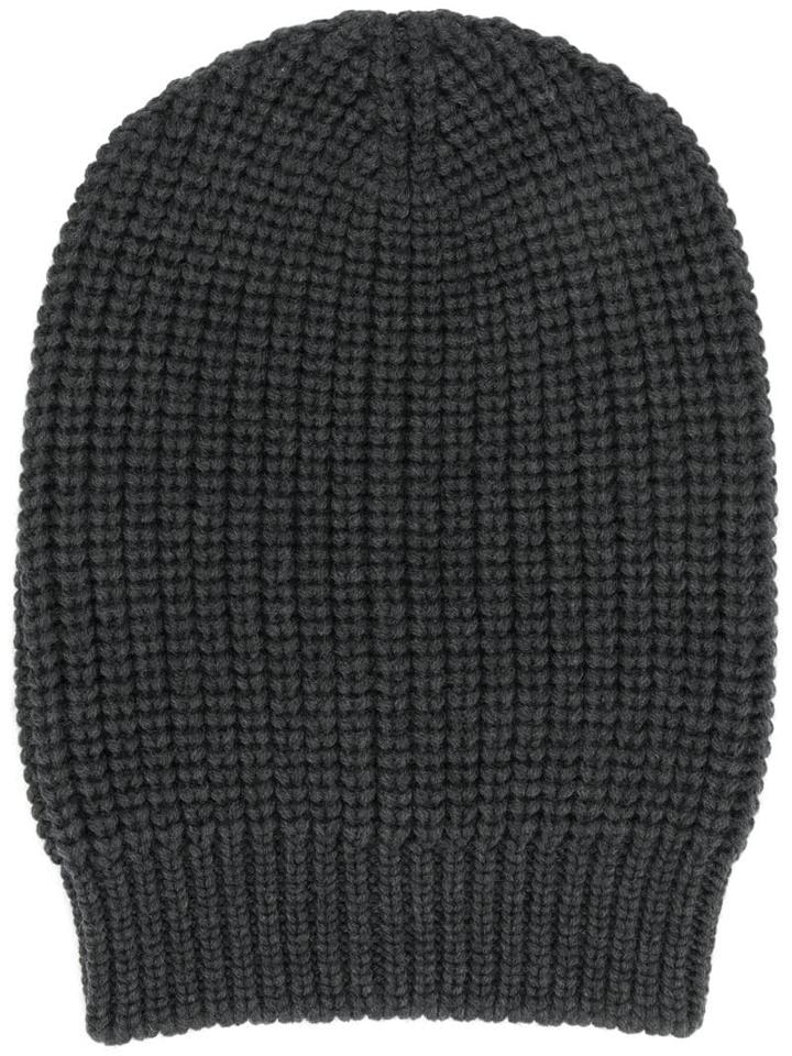 Ma'ry'ya Ribbed Knit Hat - Grey