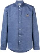Kenzo Button Down Logo Embroidered Shirt - Blue