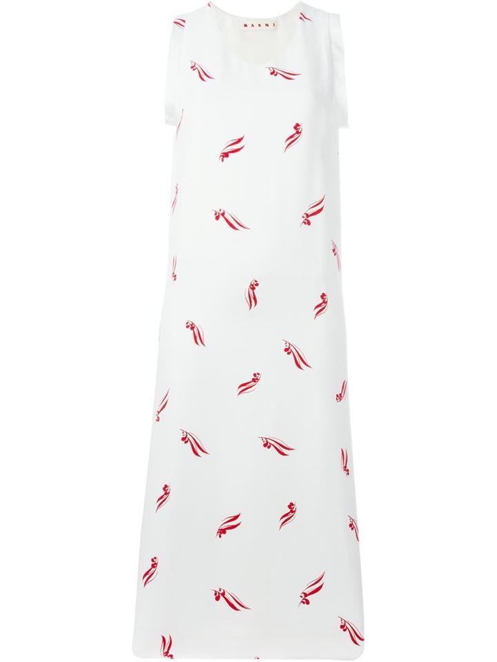Marni Jacquard Print Dress, Women's, Size: 42, Nude/neutrals, Silk/viscose