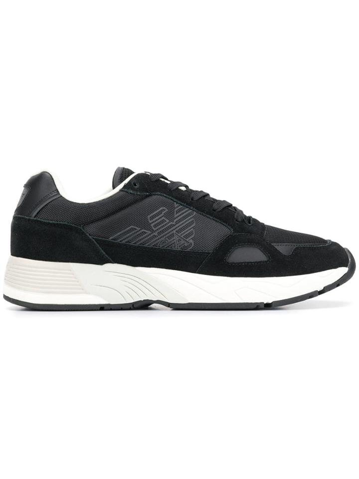 Emporio Armani Structured Sneakers - Black