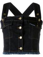 House Of Holland Denim Vest Top, Women's, Size: Medium, Blue, Cotton/polyester/spandex/elastane