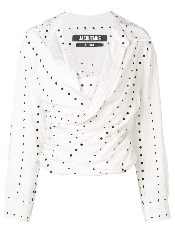 Jacquemus Polka Dot Print Blouse - White