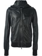 Giorgio Brato Hooded Jacket, Men's, Size: 48, Black, Leather
