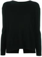 Vince Round Neck Jumper, Women's, Size: Medium, Black, Cotton/cashmere