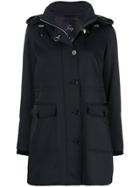 Fay Hooded Single Breasted Coat - Blue