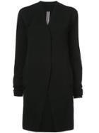 Rick Owens Crossover Longsleeve Mid-length Cardi-coat - Black