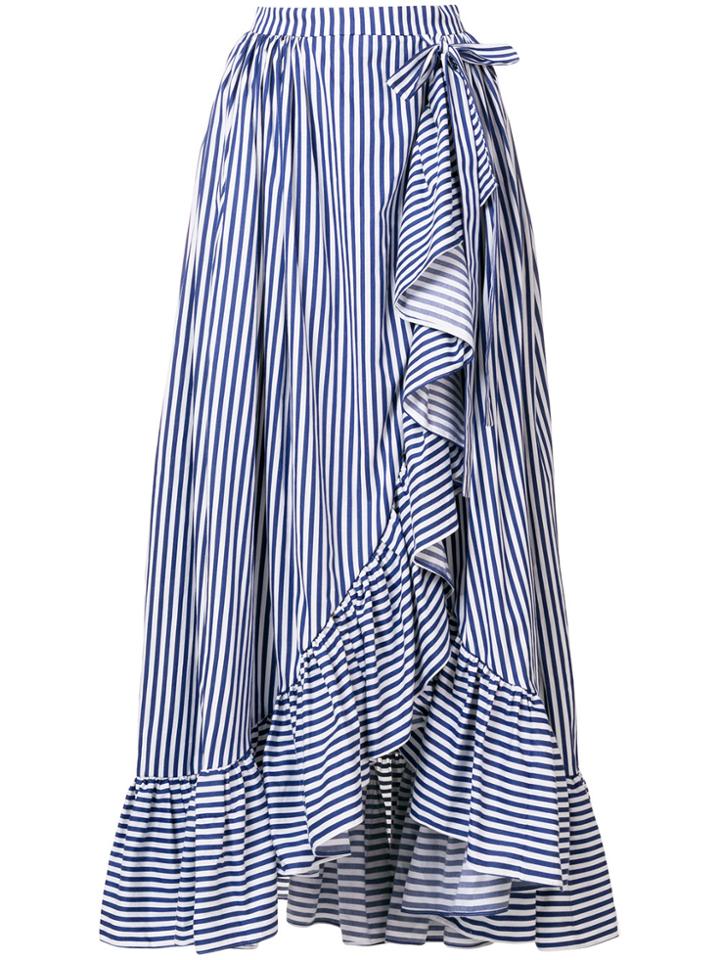Milla Milla Striped Ruffle Hem Wrap Skirt - Blue