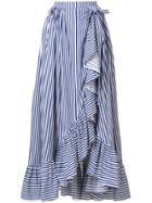 Milla Milla Striped Ruffle Hem Wrap Skirt - Blue