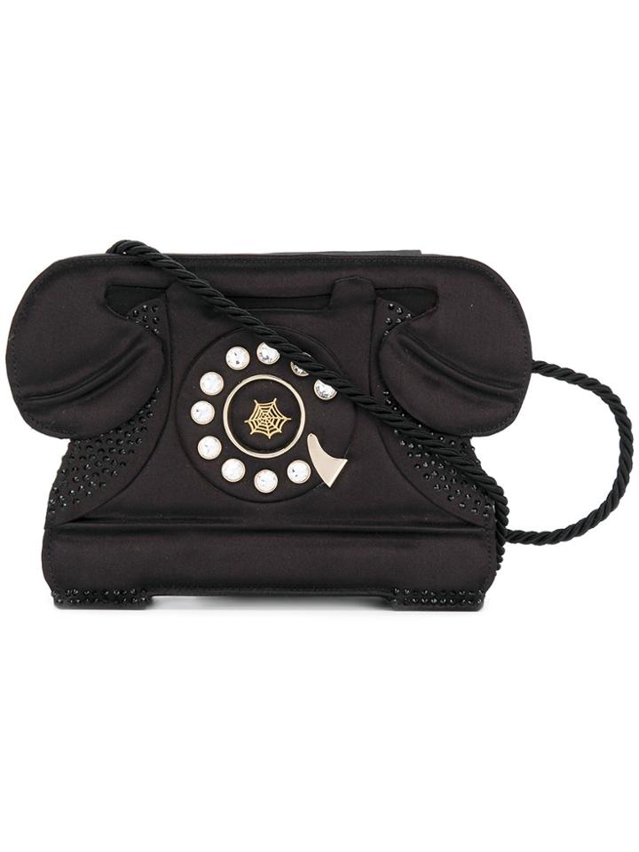 Charlotte Olympia Embellished Telephone Clutch Bag - Black