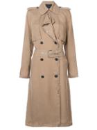 Alexander Wang - Long Trench Coat - Women - Viscose - M, Nude/neutrals, Viscose