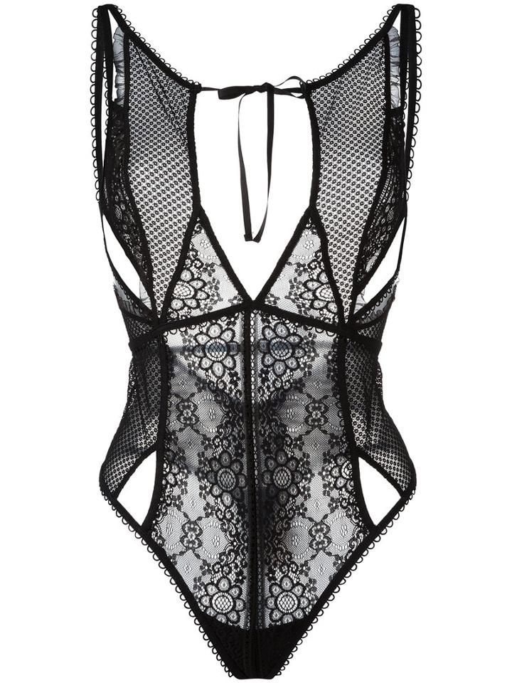 For Love And Lemons Open Back Body, Women's, Size: Medium, Black, Polyester/nylon/spandex/elastane