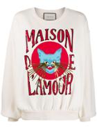 Gucci Maison De L'amour Sequined Sweatshirt - Neutrals