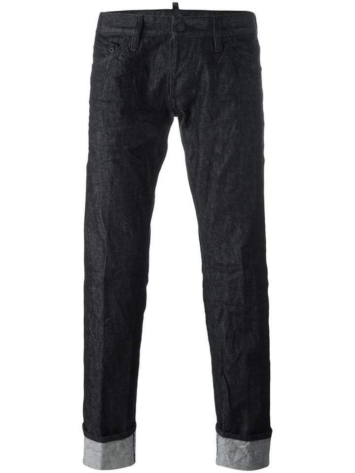 Dsquared2 'dean' Ruched Effect Jeans, Men's, Size: 48, Black, Cotton/polyester