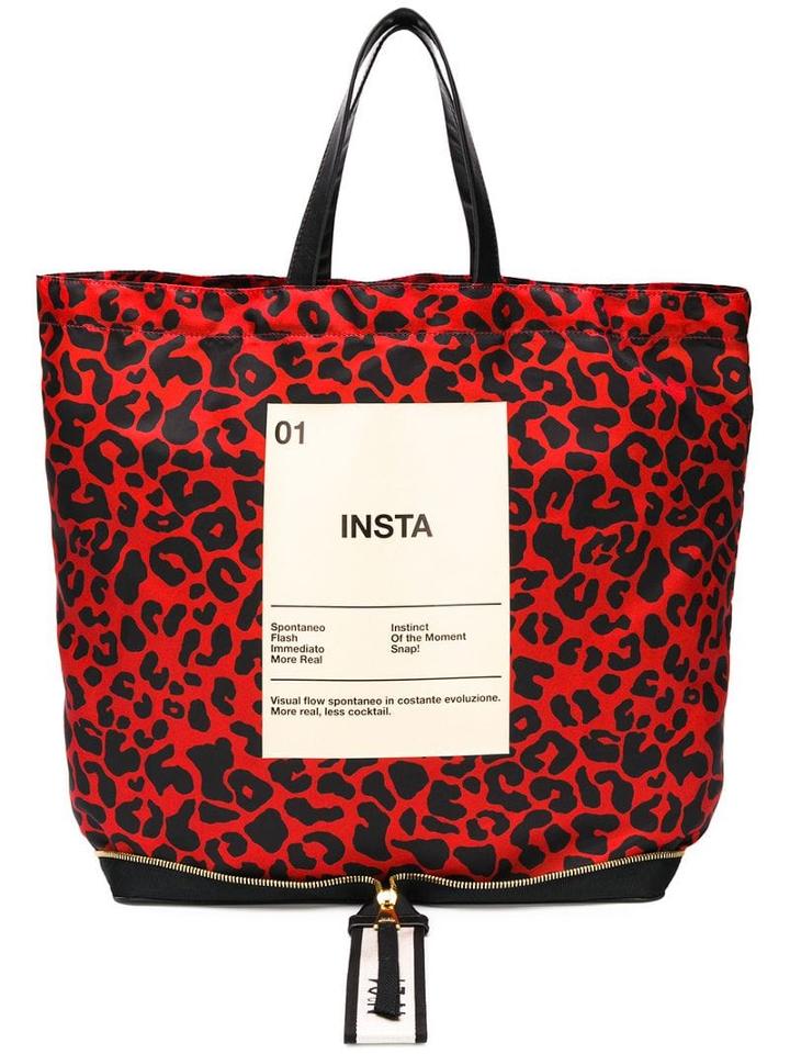Nº21 Leopard Insta-print Shopper Bag - Red