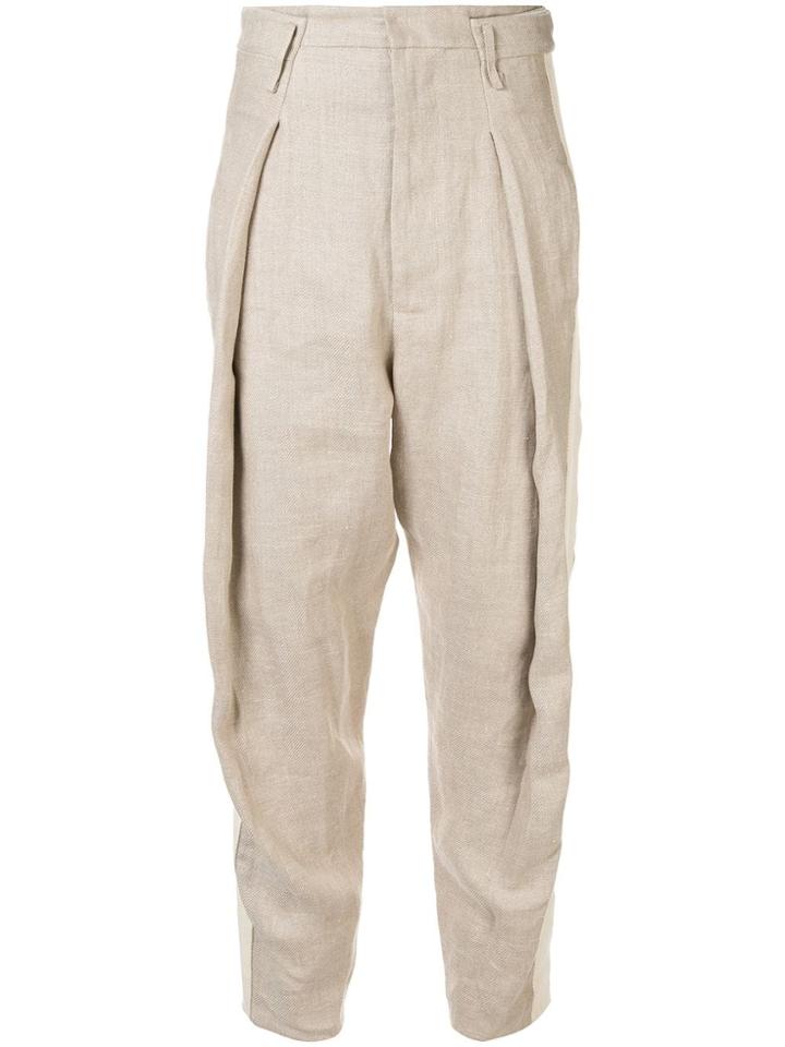 Bassike Herringbone Detail Trousers - Brown