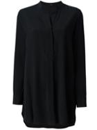 Joseph Band Collar Blouse, Women's, Size: 40, Black, Silk