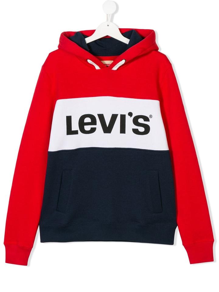 Levi's Kids Teen Logo Drawstring Hoodie - Blue