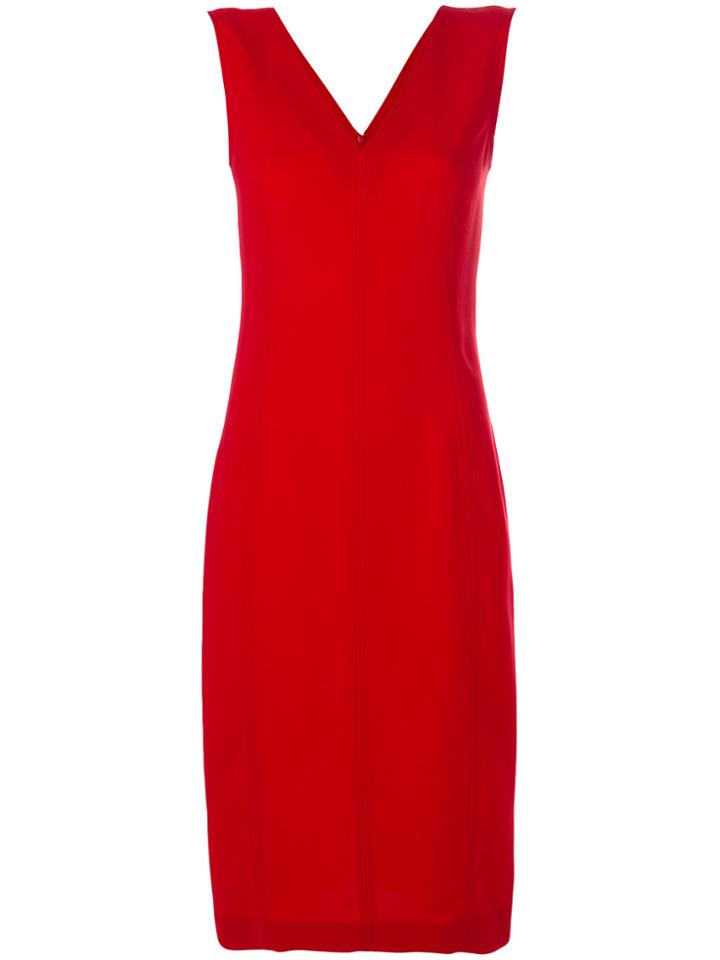Joseph Straight Midi Dress - Red