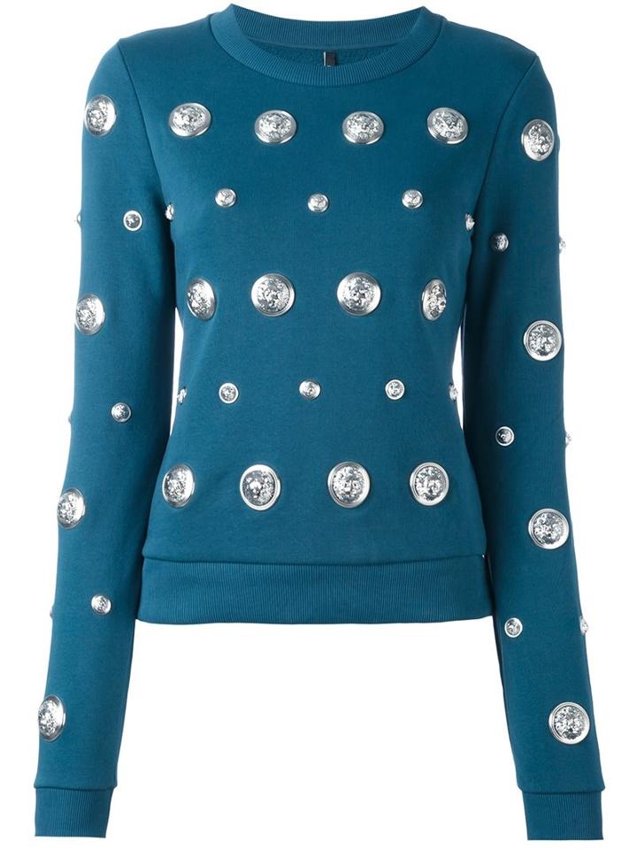 Versus Studded Jumper, Women's, Size: Xs, Blue, Cotton
