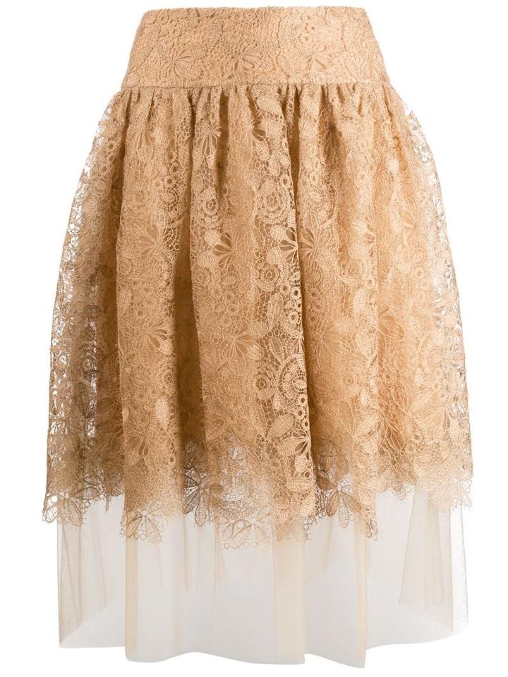 Ermanno Scervino High Waisted Lace Skirt - Neutrals