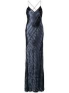 Michelle Mason Bias Cut Gown - Blue