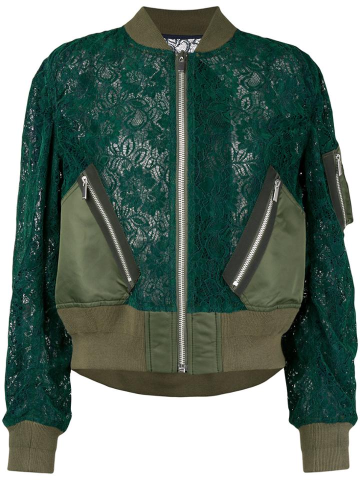 Sacai Lace Bomber Jacket - Green