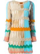 Missoni Scalloped Fringe Knitted Dress, Women's, Size: 38, Silk/nylon/spandex/elastane/wool