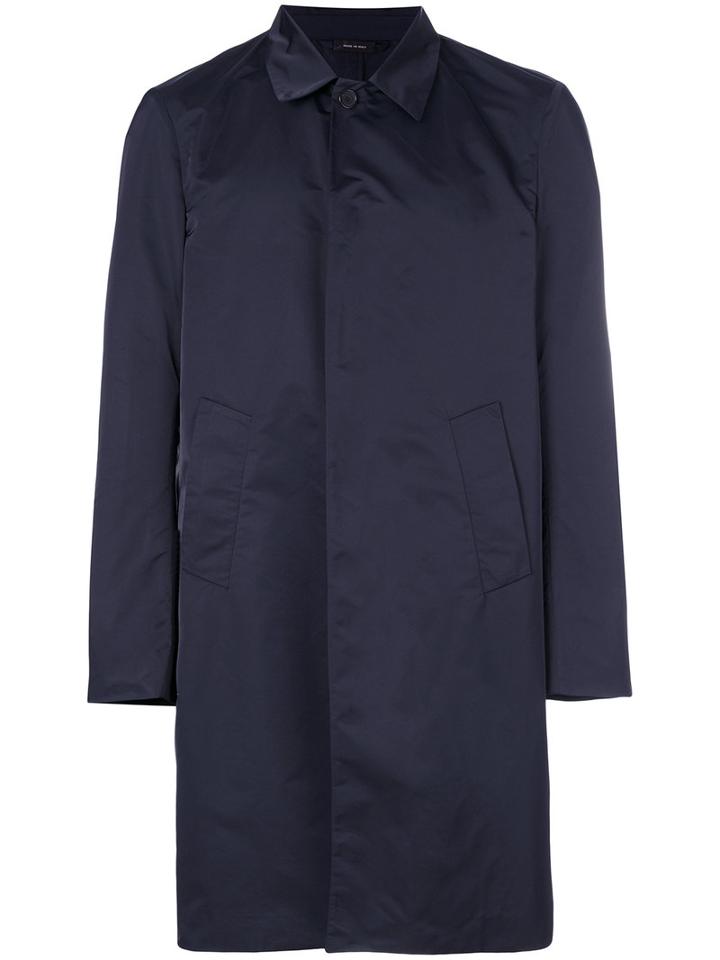 Jil Sander - Single Breasted Raincoat - Men - Polyester - 52, Blue, Polyester