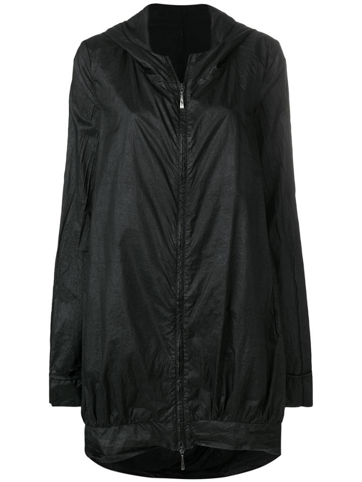 Masnada Classic Zipped Parka Coat - Black