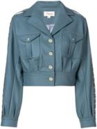 Temperley London Medal Cropped Military Jacket - Blue
