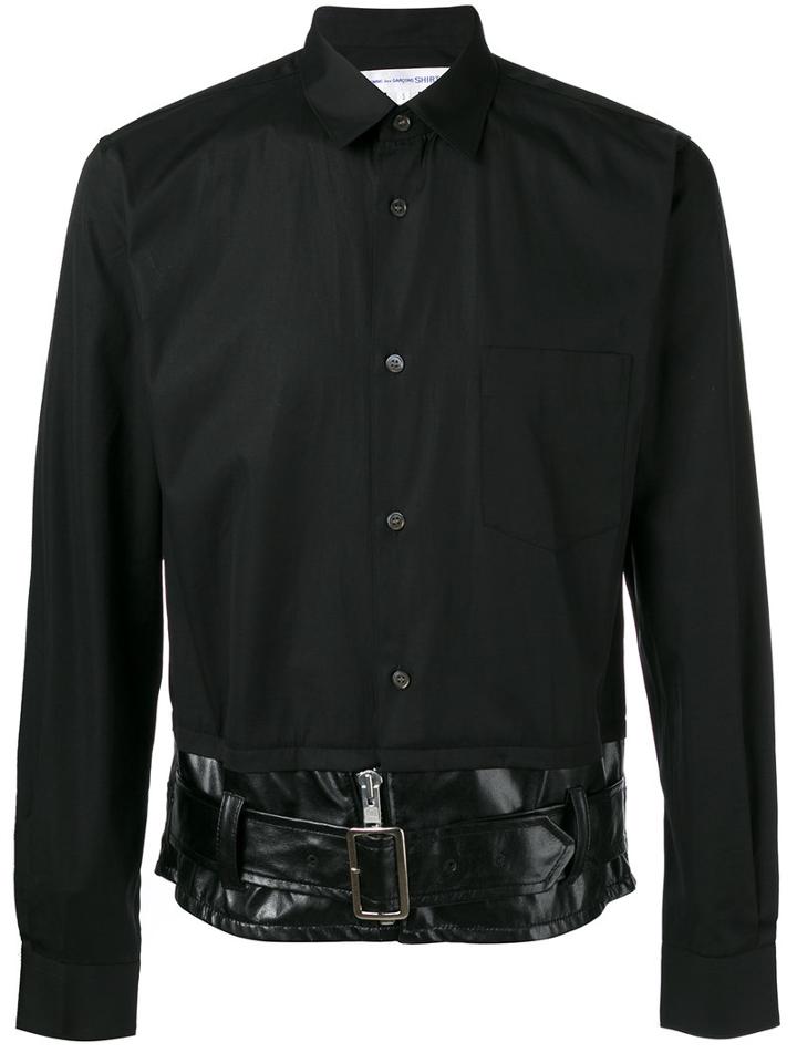 Comme Des Garçons Shirt Belted Hem Shirt, Men's, Size: Medium, Black, Cotton/artificial Leather