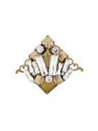 Radà Embellished Antique Look Brooch - Metallic
