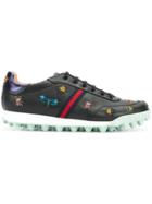 Gucci Yell Low-top Embroidered Sneakers - Black