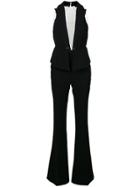 Elisabetta Franchi Deep V Front Jumpsuit - Black