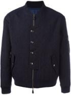 Casely-hayford Bomber Jacket, Men's, Size: 40, Blue, Acrylic/polyester/cotton
