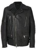 Neil Barrett Leather Aviator Jacket - Grey