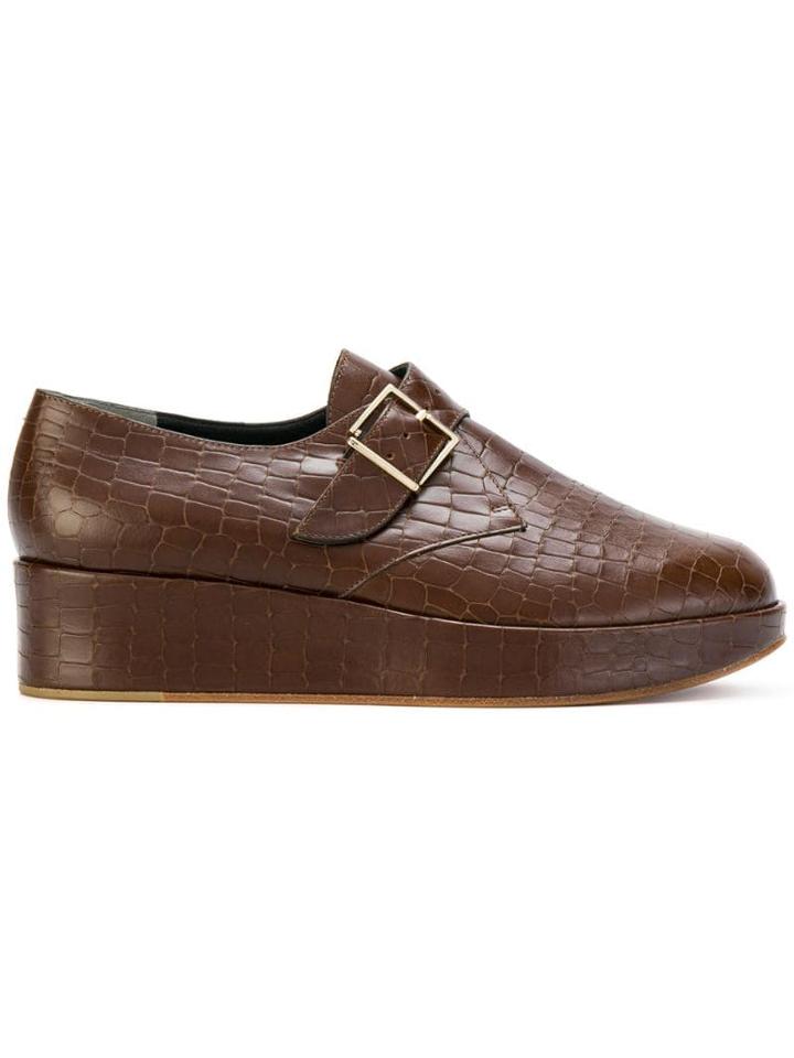 Clergerie Monk Strap Platform Loafers - Brown